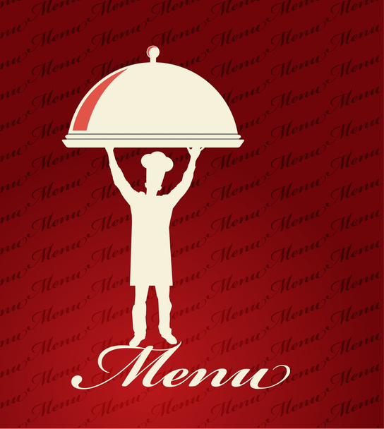 Restaurant menu design. With the silhouette cook chef - Vector, Imagen