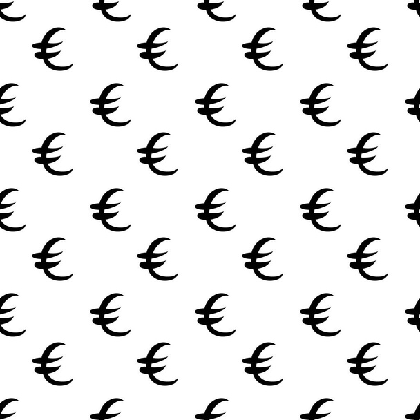 Černá euro peníze malé velikosti. Vzor bezešvé. Vektorové ilustrace - Vektor, obrázek