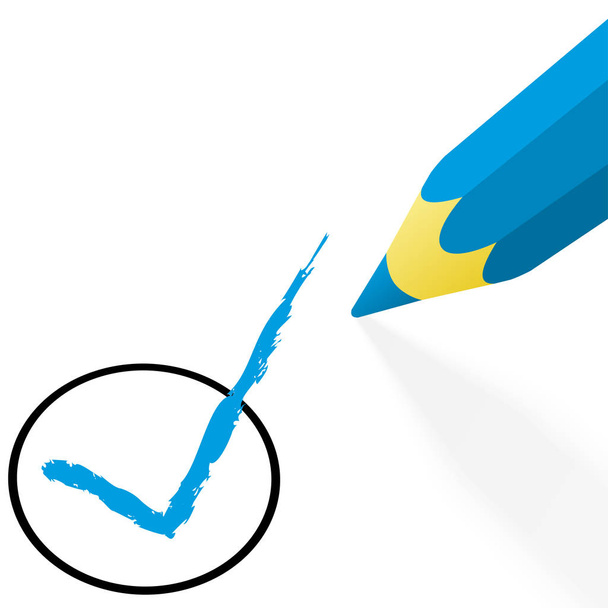 blue pencil with hook - Vector, Image