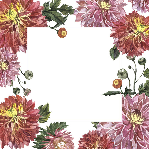 Цветочная рамка из цветка в акварельном стиле
. - Фото, изображение