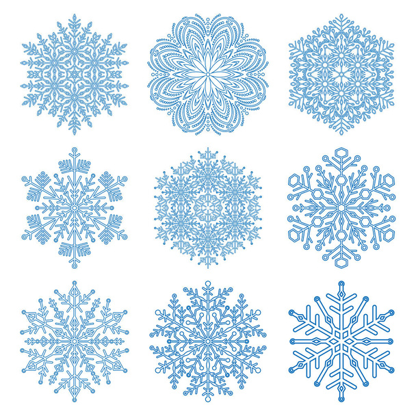 Conjunto de flocos de neve vetoriais - Vetor, Imagem