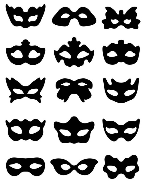 silhouette di maschere festive i
 - Vettoriali, immagini