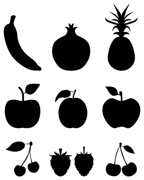 Siluetas de frutas
 - Vector, Imagen