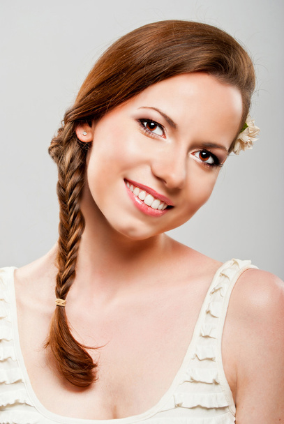 Closeup of young girl smiling - Fotó, kép