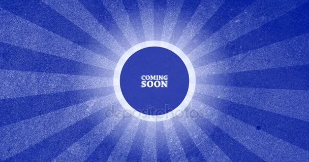 Coming Soon Vintage Intro Button with Retro Look Rendered Animation in Blue - Footage, Video