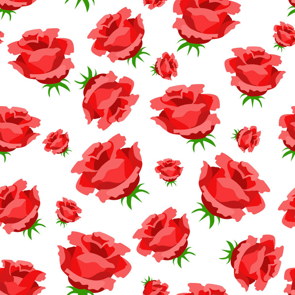 Seamless roses pattern. Vector floral background - Vettoriali, immagini