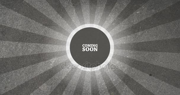Coming Soon Vintage Intro Button with Retro Look Rendered Animation in Grey - Footage, Video