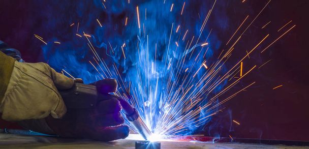 Industrial steel welder in factory technical, - Photo, Image