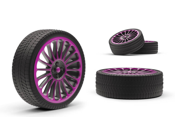 Автомобільні колеса з титановим диском ізольовані
 - Фото, зображення