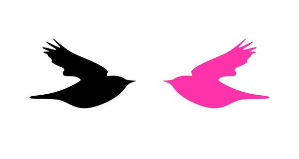 Logo with Dove in Pink and Black Colors - Vetor, Imagem