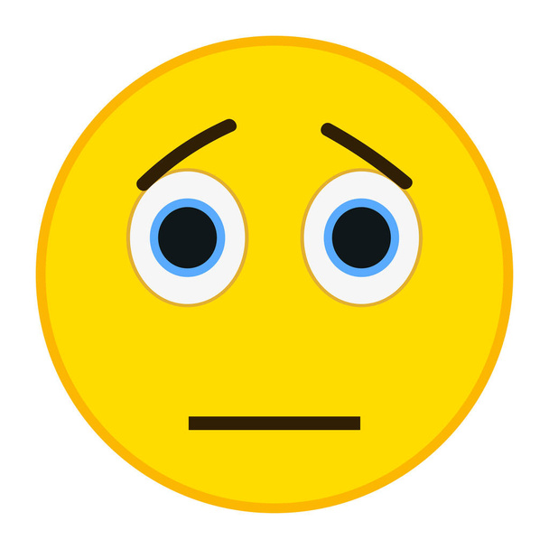 Sad emoticon in trandy flat style. Sorrowful emoji vector illustration. - Vector, Image