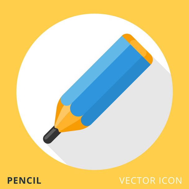 Pencil Flat Vector Icon - Vector, Image