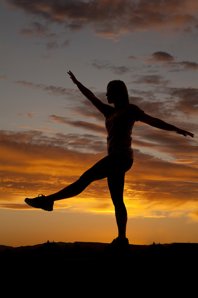 Woman balance silhouette - Foto, imagen