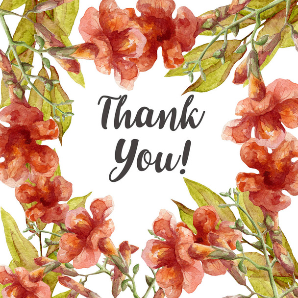 спасибо открытка с акварелью цветы
 - Фото, изображение
