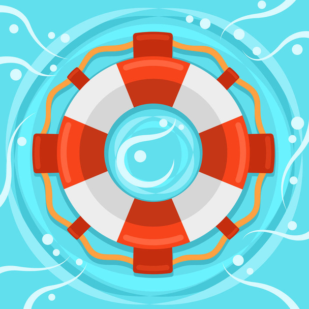 Lifebuoy flat color vector icon - Vector, Image