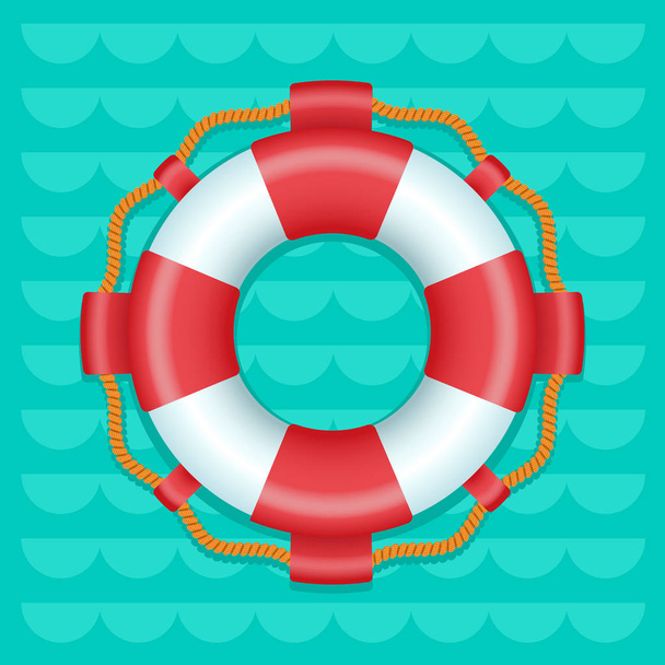 救命浮環の漫画スタイルの色ベクトルのアイコン - ベクター画像