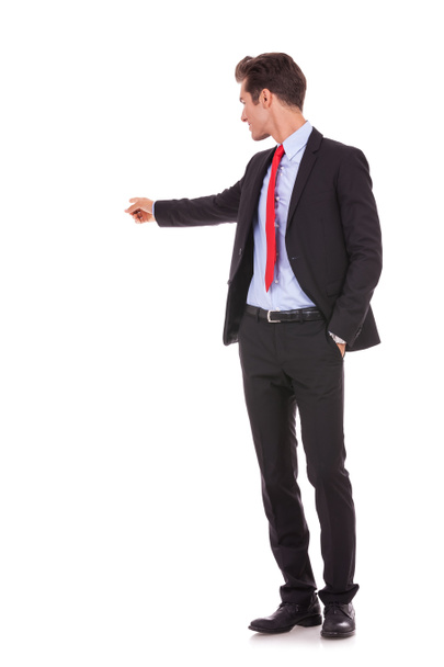 business man pointing at his back - Fotó, kép