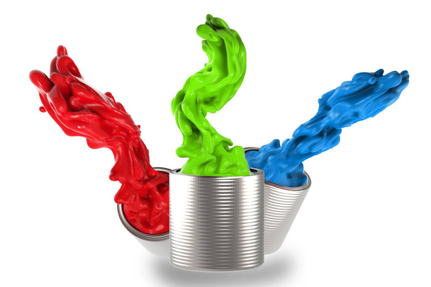 color splash out of bucket - Foto, Imagen
