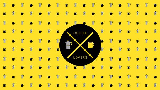 Kávé szerelmeseinek minta - Vektor, kép