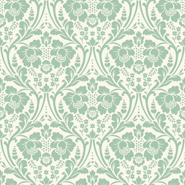 Patrón de damasco floral sin costura vectorial
 - Vector, imagen