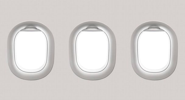 Blank white airplane windows - Photo, Image