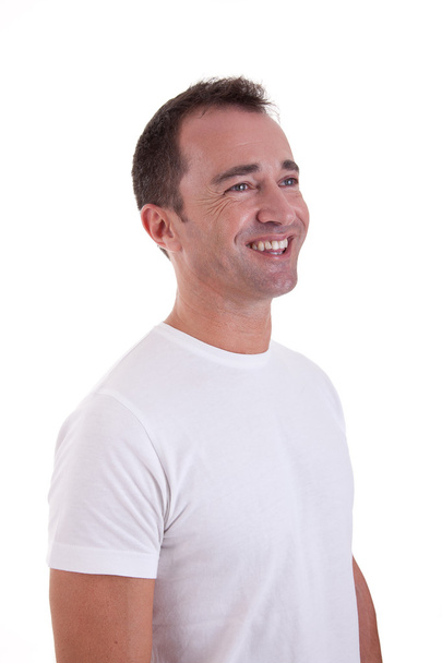 πορτρέτο του ένας όμορφος άνθρωπος μέσης ηλικίας χαμογελώντας, - Φωτογραφία, εικόνα