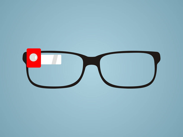 Smart glasses. Communication technology. Gray background. Vector illustration. - Vector, Image
