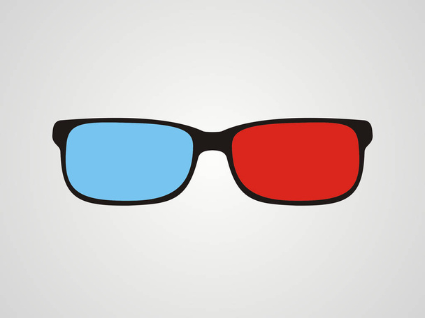 3 d メガネ。赤と青のガラス。ベクトル図. - ベクター画像