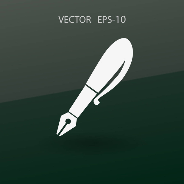 Flat  icon of pen. vector illustration - Vektor, obrázek