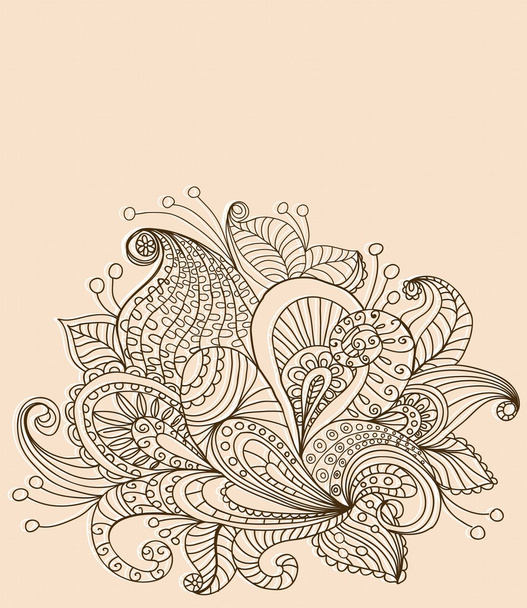 Doodle color floral background - Vector, Imagen
