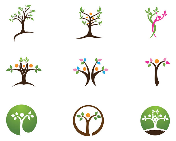 símbolo da árvore da família logotipo do ícone
 - Vetor, Imagem