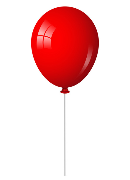 Vector illustration of red balloon on stick - Vector, imagen