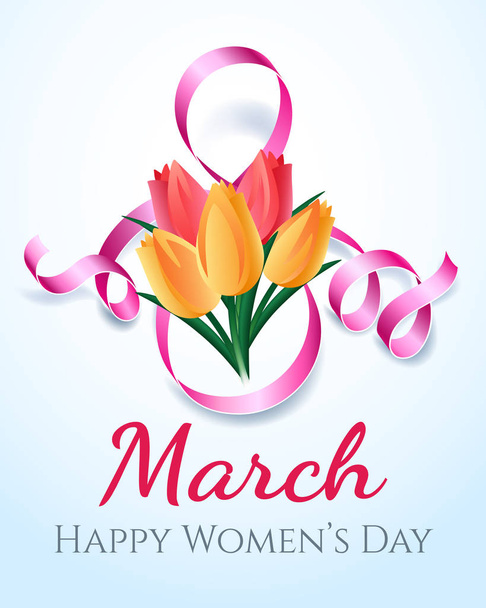 Woman international eight march day card - Vetor, Imagem