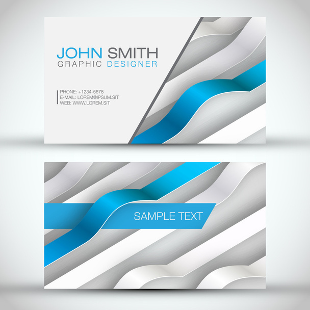 Μπλε 3d σύγχρονες γραμμές σύνολο επαγγελματικών καρτών | Eps10 φορέα σχεδιασμού - Διάνυσμα, εικόνα