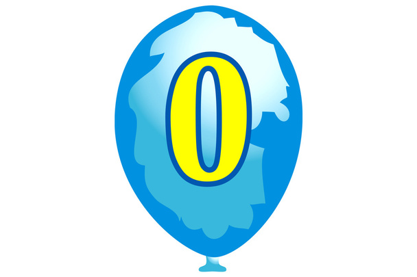 μπαλόνι αριθμό μηδέν - Διάνυσμα, εικόνα