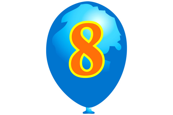 ballon nummer acht - Vector, afbeelding
