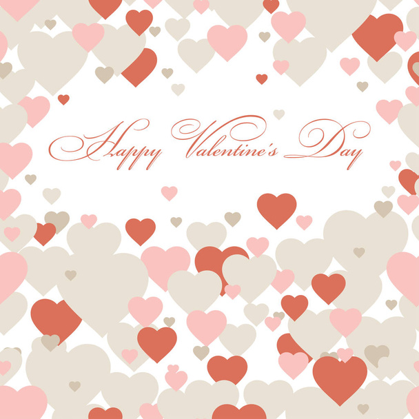 Happy Valentine's Day background With Hearts. Vector illustration. Greeting card. - Vetor, Imagem
