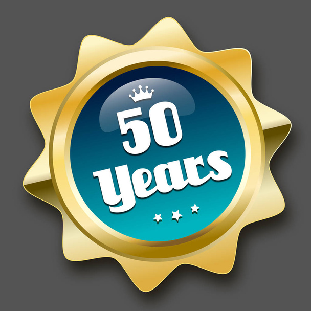 50 años de sello jubilar o icono con símbolo de la corona
 - Vector, imagen