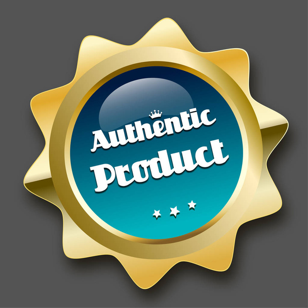 Authentic product seal or icon with crown symbol - Vector, Imagen