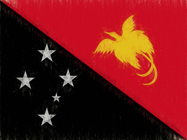 Flaga Papui-Nowej Gwinei Gunge - Zdjęcie, obraz