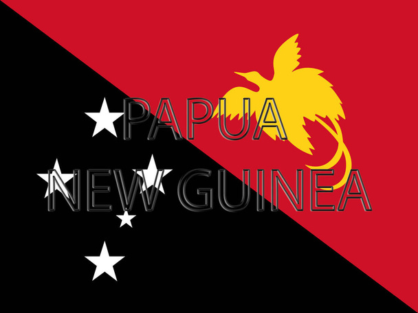 Vlajka slovo Papua-Nová Guinea - Fotografie, Obrázek
