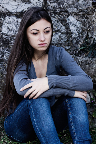 Triste adolescente
 - Foto, imagen