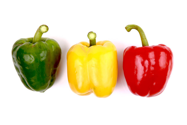 Colorful sweet peppers isolated on white background. - Foto, afbeelding