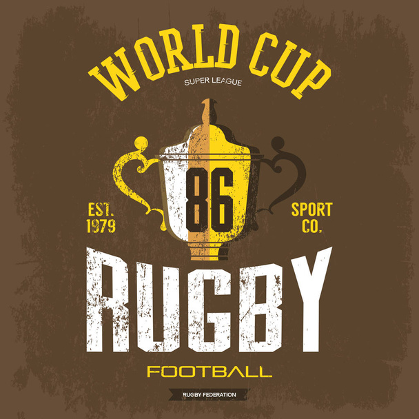 Goblet or trophy cup for american football, rugby - Vector, Image