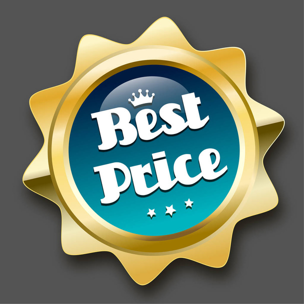 Best price seal or icon with crown symbol. - Vetor, Imagem