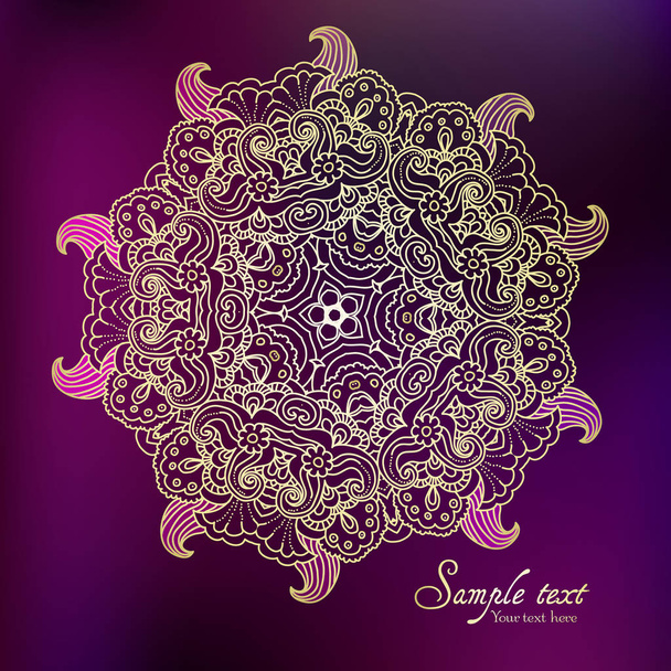 Ornamental round lace pattern, circle background with many details Orient traditional ornament. Oriental motif - Vecteur, image
