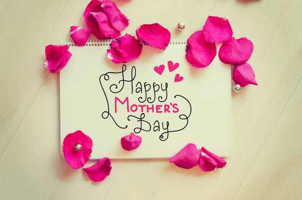 Mother's Day vintage composition of greeting note - Foto, Imagen