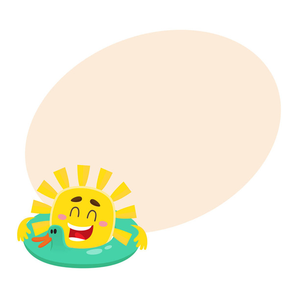 Usměvavý, veselý slunce, sluneční brýle, izolované kreslené vektorové ilustrace - Vektor, obrázek