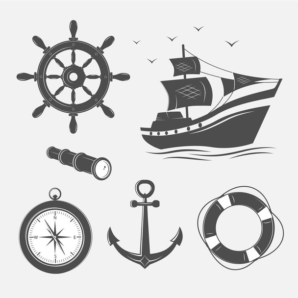 Items on the marine theme - Vecteur, image
