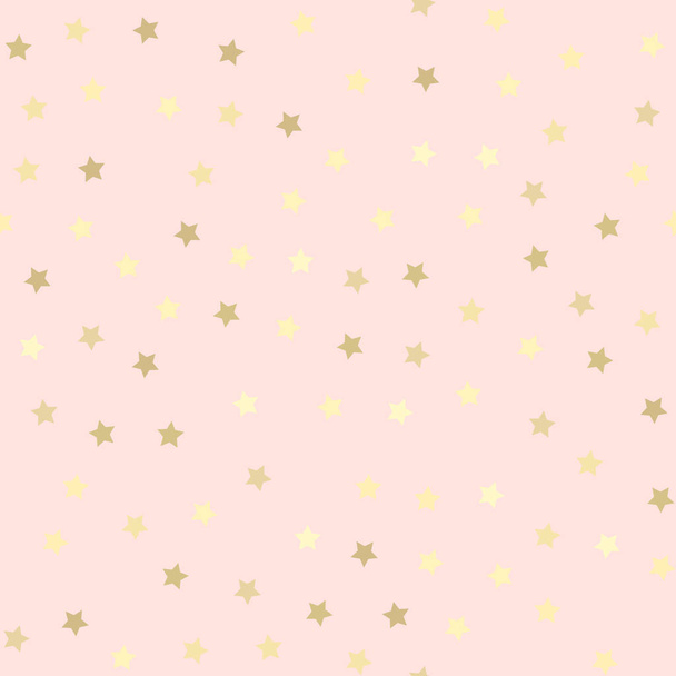 Paillettes dorées motif sans couture, fond d'étoile rose
 - Vecteur, image